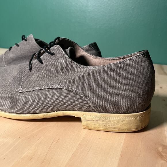 John Varvatos USA Gray Canvas Derby Shoes Men’s 13M Lace-Up Casual Dress - Picture 9 of 9